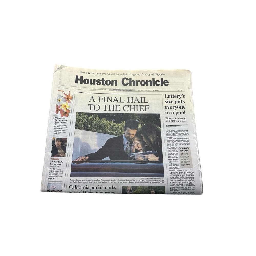Houston Chronicle June‎ 12 2004 Reagan Funeral Newspaper Complete